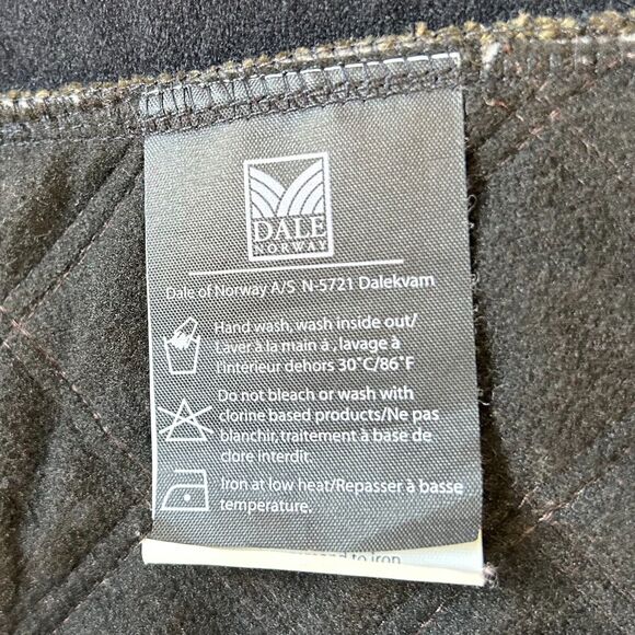 Dale of Norway Vest Olive Green Wool/Brown Quilted Zip Water Repellent-Women's S - Picture 7 of 12